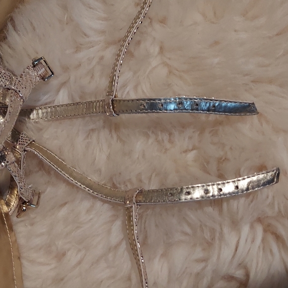 ANTONIO MELANI 8M Gold Leather Slingback Sandals - Picture 5 of 8